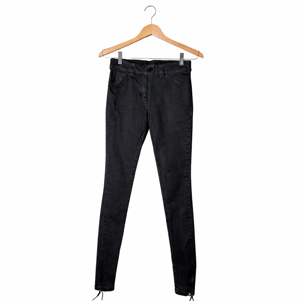 Balenciaga Black Skinny Jeans Ankle Zip Designer Denim Pants EU 38 US 6